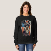 4th Of July US Flag Miniature Schnauzer Dog 3 Sweatshirt (Vorne ganz)