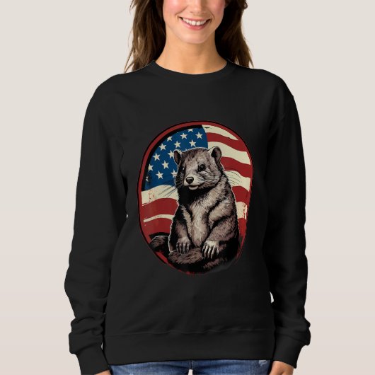 4th Of July US Flag Mongoose Sweatshirt (Vorderseite)
