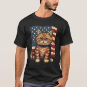 4th Of July US Flag Munchkin Cat T-Shirt (Vorderseite)