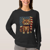 4th Of July US Flag Munchkin Cat T-Shirt (Vorderseite)