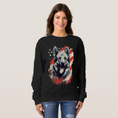 4th Of July US Flag Norwegian Elkhound Dog Sweatshirt (Vorne ganz)
