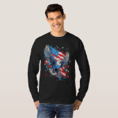 4th Of July US Flag Pigeon T-Shirt (Vorne ganz)