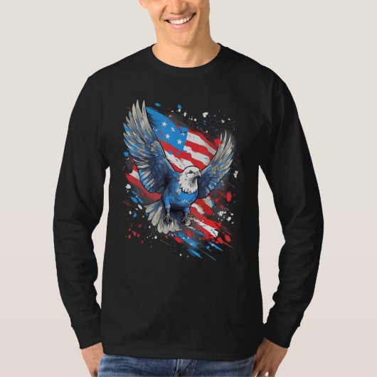 4th Of July US Flag Pigeon T-Shirt (Vorderseite)