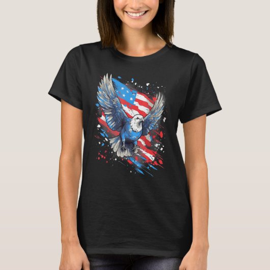 4th Of July US Flag Pigeon T-Shirt (Vorderseite)