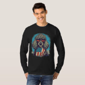 4th Of July US Flag Poodle Dog 1 T-Shirt (Vorne ganz)