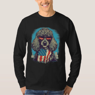 4th Of July US Flag Poodle Dog 1 T-Shirt