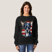4th Of July US Flag Rat Terrier Dog 1 Sweatshirt (Vorne ganz)