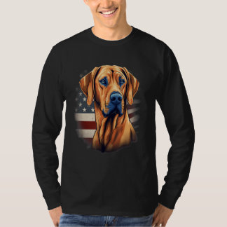 4th Of July US Flag Rhodesian Ridgeback Dog 1 T-Shirt
