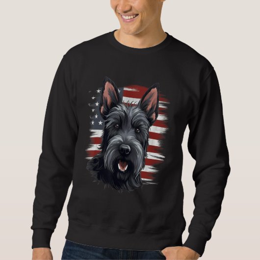 4th Of July US Flag Scottish Terrier Dog Sweatshirt (Vorderseite)