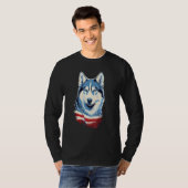 4th Of July US Flag Siberian Husky Dog T-Shirt (Vorne ganz)