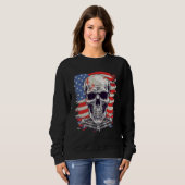 4th Of July US Flag Skeleton Sweatshirt (Vorne ganz)