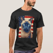 4th Of July US Flag Tonkinese Cat T-Shirt (Vorderseite)