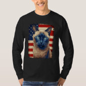 4th Of July US Flag Tonkinese Cat T-Shirt (Vorderseite)