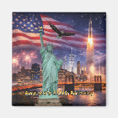4th of July USA 250th Statue of Liberty Rocket Magnet (Vorne)