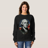 4th of July USA George Washington Painting On Sweatshirt (Vorne ganz)