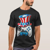 4th Of July Video Game American Flag Uncle Sam Gam T-Shirt (Vorderseite)
