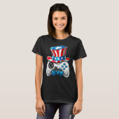 4th Of July Video Game American Flag Uncle Sam Gam T-Shirt (Vorne ganz)