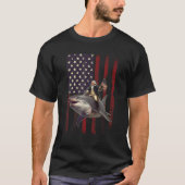 4th of July Washington Riding Shark USA American F T-Shirt (Vorderseite)
