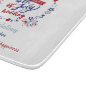4th of July Wedding | Personalized Bride & Groom  Schneidebrett (Ecke)