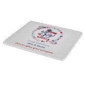 4th of July Wedding | Personalized Bride & Groom  Schneidebrett (Ecke)