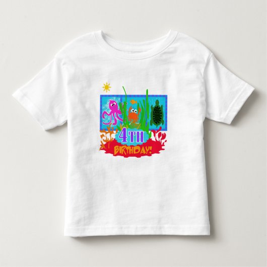 4th Undersea Adventure Birthday Tshirts (Vorderseite)