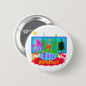 4th Undersea Adventure Birthday Tshirts Button (Vorne & Hinten)
