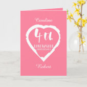 4TH Wedding Anniversary Linen Slik Karte (Gelbe Blume)