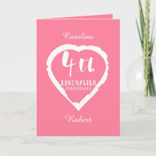 4TH Wedding Anniversary Linen Slik Karte