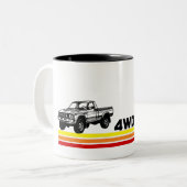 4WD 80er LKW Streifen Zweifarbige Tasse (Vorderseite Links)