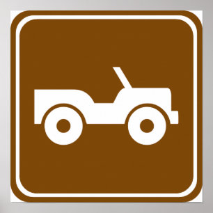 4WD Geländeweg Wegweiser Poster