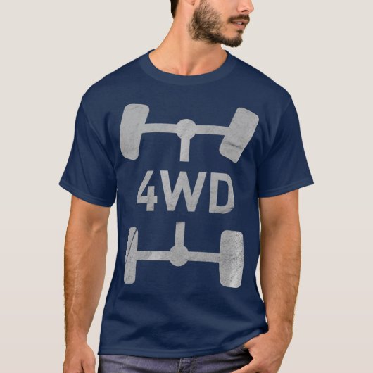 4WD Retro Offroad Overland 4x4 T-Shirt (Vorderseite)