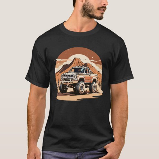4x4 abfahrender LKW T-Shirt (Vorderseite)