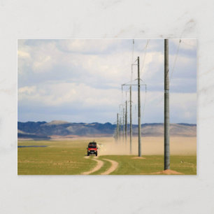 4X4 Fahrzeuge auf der Straße, Wüste Gobi Postkarte