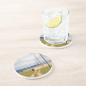 4X4 Fahrzeuge auf der Straße, Wüste Gobi Sandstein Untersetzer (Seite)