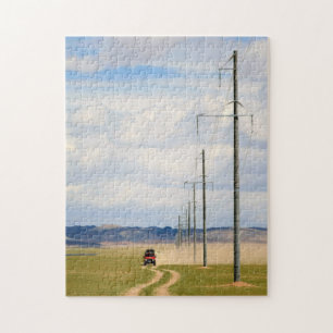 4X4-Fahrzeuge auf einer unbefestigten Straße, Gobi Puzzle