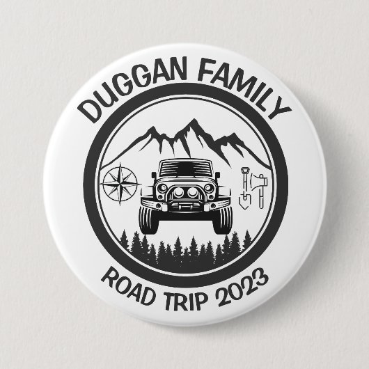 4x4-Familientrip Personalisierter benutzerdefinier Button (Vorderseite)