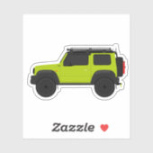 4x4 kleine, grüne Seitenansicht Aufkleber (Blatt)