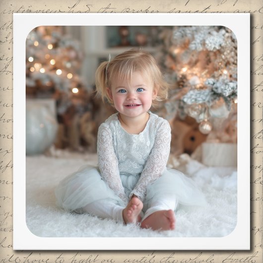4x4 Rounded Square Border Holiday Family Photo Fotodruck