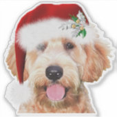 4x4-Sonderschnitt Weihnachtsaufkleber mit goldener Aufkleber (Vorderseite)