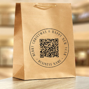4X5 Business QR Code Weihnachtsfeiertage Rund Gummistempel