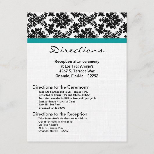 4x5 Fahrtrichtung Schwarzer Damaske Aquamariner Em Begleitkarte (Vorderseite)