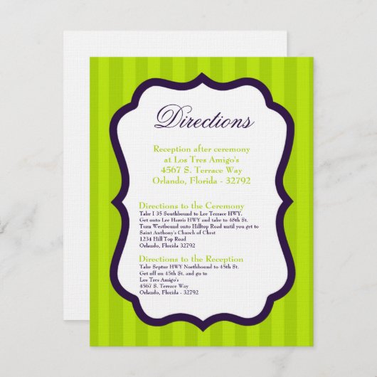 4x5 Fahrtrichtungsanzeige Kartenklemme Grün und Li Begleitkarte (Vorne/Hinten)