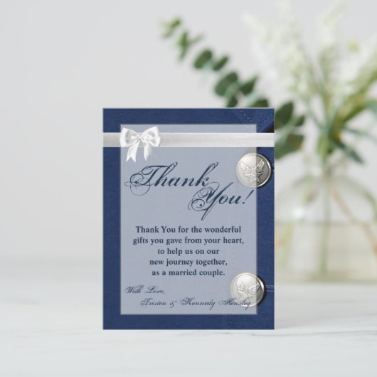 4x5 FLAT Danke Card Air Force Class A Uniform (Stehend Vorderseite)