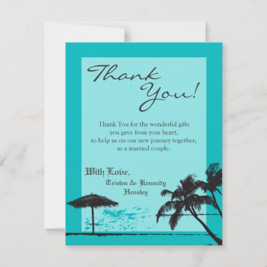 4x5 FLAT Danke Card Beach Breeze Ocean Water (Vorderseite)