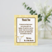 4x5 FLAT Danke Card Cowboy Rodeo Steer Skull T (Stehend Vorderseite)