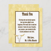 4x5 FLAT Danke Card Cowboy Rodeo Steer Skull T (Vorne/Hinten)