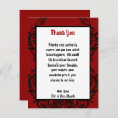 4x5 FLAT Danke Card Crimson Red Verziert Embelli (Vorne/Hinten)