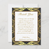 4x5 FLAT Danke Card Gold und Black Damask (Vorderseite)