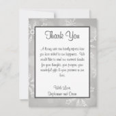 4x5 FLAT Danke Card Gray Snowflakes Einladung (Vorderseite)