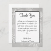 4x5 FLAT Danke Card Gray Snowflakes Einladung (Vorne/Hinten)